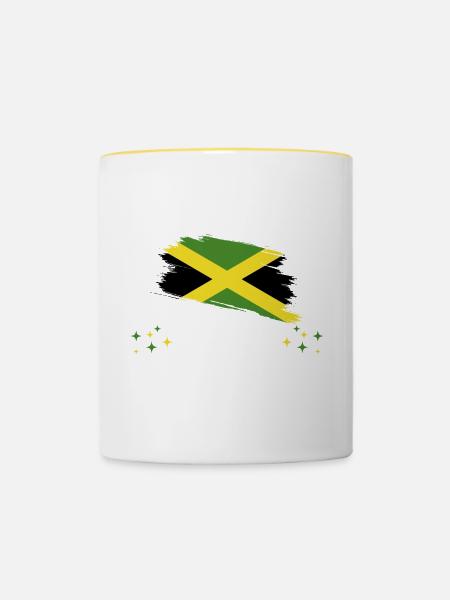 Bitte Nicht Stören Ich Träume Von Jamaika - Tasse zweifarbig - Weiß/Gelb