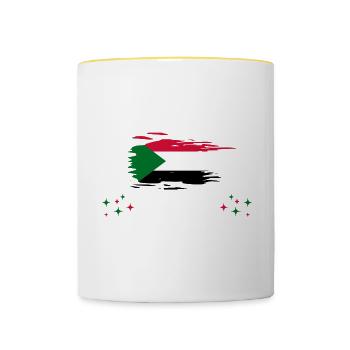 Bitte nicht stören ich träume vom Sudan - Tasse zweifarbig - Weiß/Gelb - Vorne