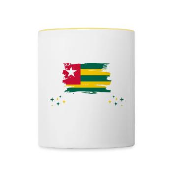Bitte Nicht Stören Ich Träume Von Togo - Tasse zweifarbig - Weiß/Gelb - Vorne