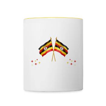 Bitte Nicht Stören Ich Träume Von Uganda - Tasse zweifarbig - Weiß/Gelb - Vorne