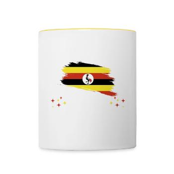 Bitte Nicht Stören Ich Träume Von Uganda - Tasse zweifarbig - Weiß/Gelb - Vorne