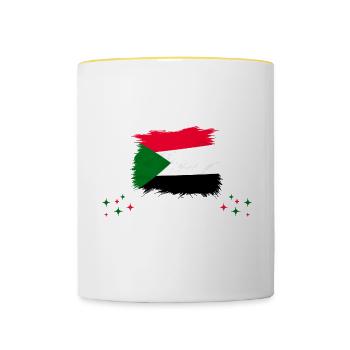 Bitte nicht stören ich träume vom Sudan - Tasse zweifarbig - Weiß/Gelb - Vorne