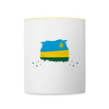 Bitte Nicht Stören Ich Träume Von Ruanda - Tasse zweifarbig - Weiß/Gelb - Vorne