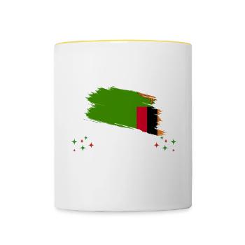 Bitte Nicht Stören Ich Träume Von Sambia - Tasse zweifarbig - Weiß/Gelb - Vorne