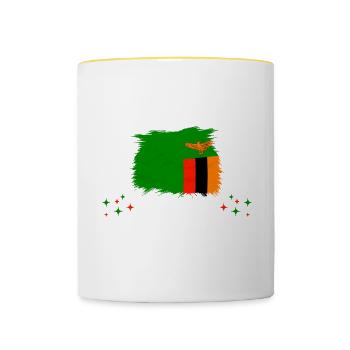 Bitte Nicht Stören Ich Träume Von Sambia - Tasse zweifarbig - Weiß/Gelb - Vorne