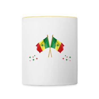 Bitte Nicht Stören Ich Träume Von Senegal - Tasse zweifarbig - Weiß/Gelb - Vorne