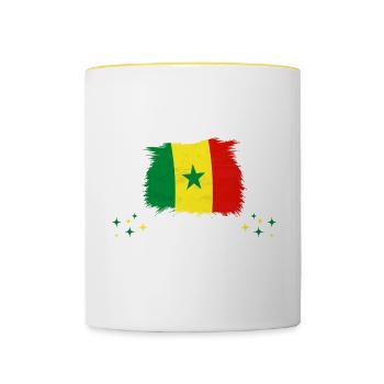 Bitte Nicht Stören Ich Träume Von Senegal - Tasse zweifarbig - Weiß/Gelb - Vorne
