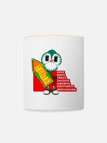 ZUFALL - Tasse zweifarbig - Weiß/Gelb