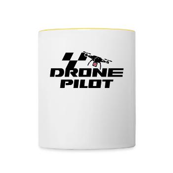 Drone pilot - Contrasting Mug - white/yellow - Front