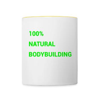 Cadeau de 100 stéroïdes naturels de Bodybuilders - Mug contrasté - blanc/jaune - Devant