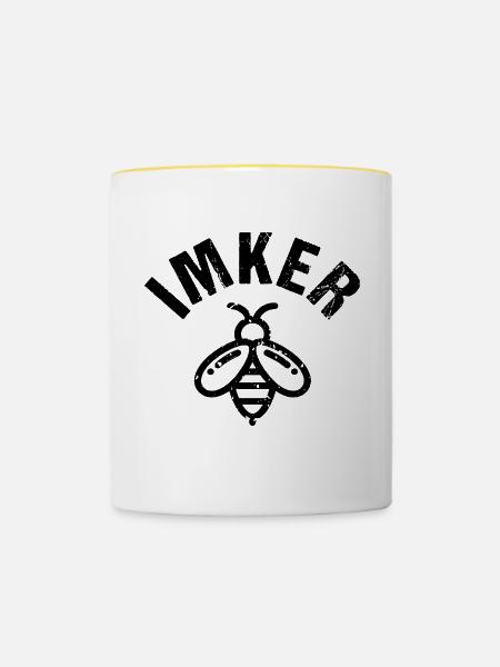 Imker Honigbiene - Tasse zweifarbig - Weiß/Gelb