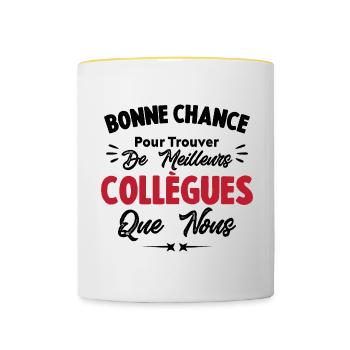 Bonne Chance Pour Trouver De Meilleurs Collègues - Mug contrasté - blanc/jaune - Devant
