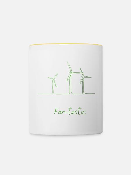 Windrad Klimaschutz Energiewende Umweltschutz - Tasse zweifarbig - Weiß/Gelb