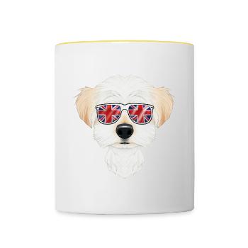 Maltese UK Sunglasses I English Flag I Union Jack - Contrasting Mug - white/yellow - Front