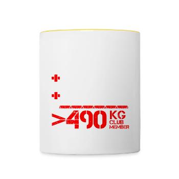 Dynamophilie 490 kg Membre du Club - Mug contrasté - blanc/jaune - Devant