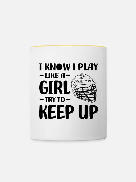 Lacrosse - Tasse zweifarbig - Weiß/Gelb