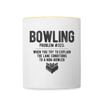 Bowling - Tasse zweifarbig - Weiß/Gelb - Vorne