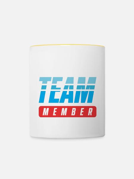 Volleyball Team - Tasse zweifarbig - Weiß/Gelb
