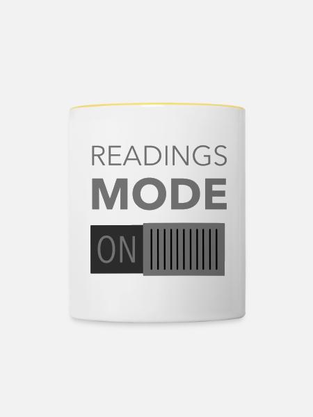 Buch Bücher Witzig Spruch Geschenk Lesen Leser - Tasse zweifarbig - Weiß/Gelb