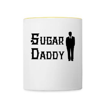 Papa Drôle de chemise disant cadeau Père Mari - Mug contrasté - blanc/jaune - Devant