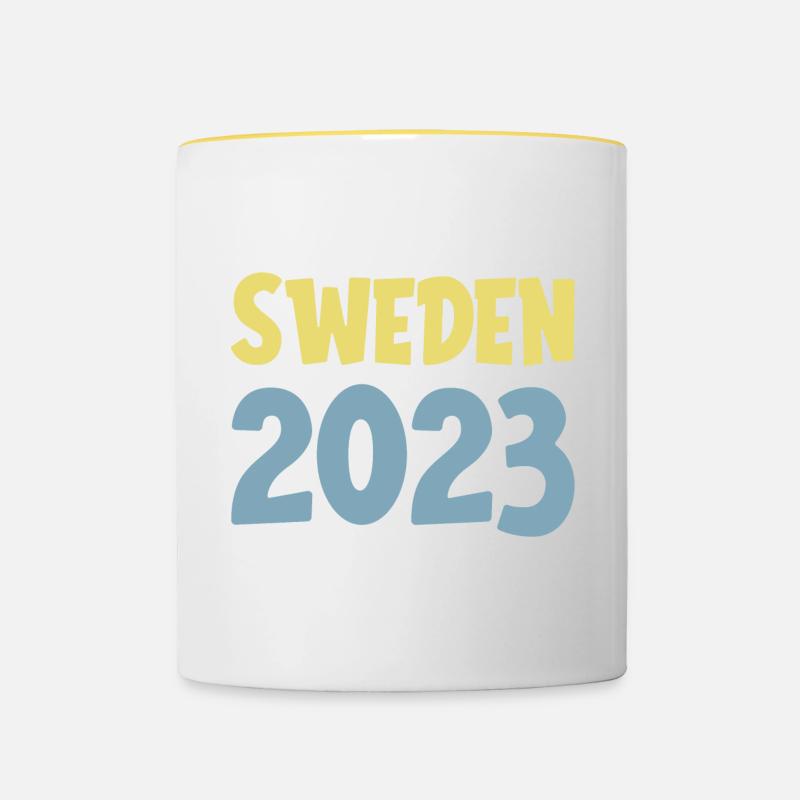 Suède 2023 - Mug contrasté - blanc/jaune
