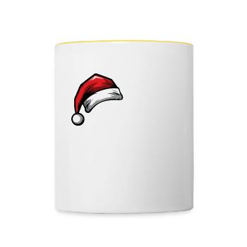 87 Zahl Weihnachten - Tasse zweifarbig - Weiß/Gelb - Vorne