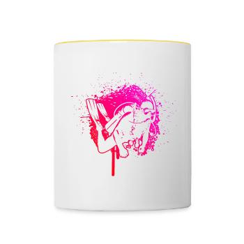 Scuba Taucher Tauchen Scuba Diver Diver - Tasse zweifarbig - Weiß/Gelb - Vorne