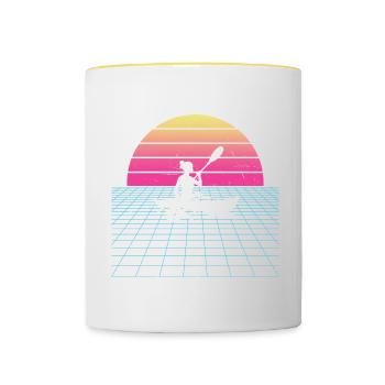 Kayak Femme Kayak Canoë Kayak Homme - Mug contrasté - blanc/jaune - Devant
