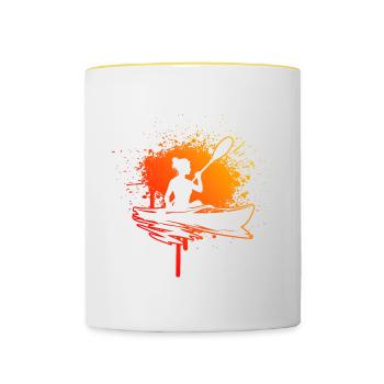 Kayak Femme Homme Canoë Kayak Kayak - Mug contrasté - blanc/jaune - Devant