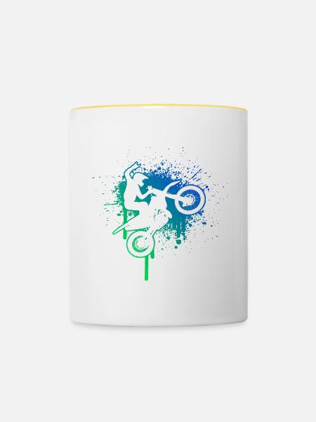 Herren Freestyle Motocross Motocross Supermoto - Tasse zweifarbig - Weiß/Gelb