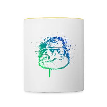 Scuba Diver Diving Diver Femmes Hommes - Mug contrasté - blanc/jaune - Devant