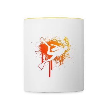 Free Dive Diver Femmes Plongée sous-marine - Mug contrasté - blanc/jaune - Devant