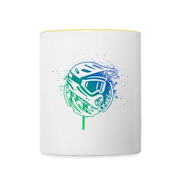 Cyclisme Femmes Vététistes Cyclisme Cyclisme - Mug contrasté - blanc/jaune - Devant