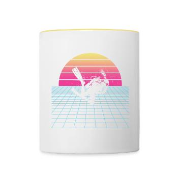 Scuba Diver Diver Plongée sous-marine Scuba Diver - Mug contrasté - blanc/jaune - Devant
