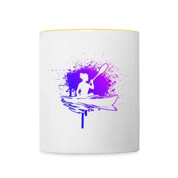 Kayak Femmes Kayak Kayak Canoë Hommes - Mug contrasté - blanc/jaune - Devant
