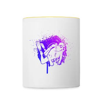 Diver Herren Tauchen Scuba Diver Scuba Tauchen - Tasse zweifarbig - Weiß/Gelb - Vorne