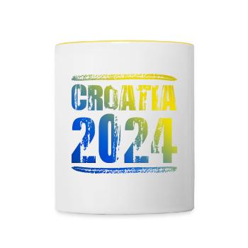 Croatia 2024 Colorful Holidays - Contrasting Mug - white/yellow - Front