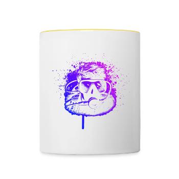 Men's Women's Diver Free Dive Diving Scuba Diving - Contrasting Mug - white/yellow - Front