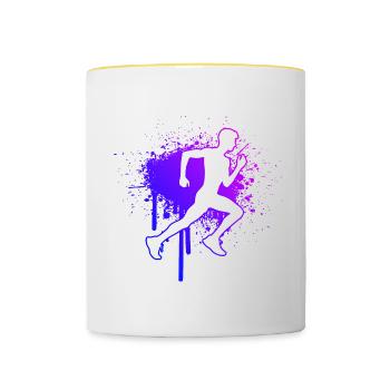 Cross Country Running Race Running Jogging - Contrasting Mug - white/yellow - Front