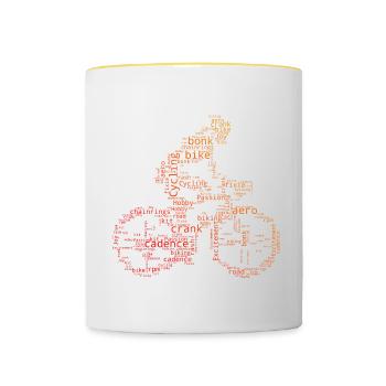 Cycling Cycling Cycling Ladies Cyclists - Contrasting Mug - white/yellow - Front