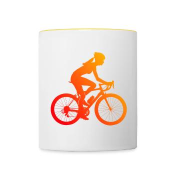Ciclismo Ciclismo Bicicletta Ciclismo - Tazze bicolor - bianco/giallo