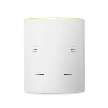 Équipe de hockey sur gazon - Mug contrasté - blanc/jaune - Devant