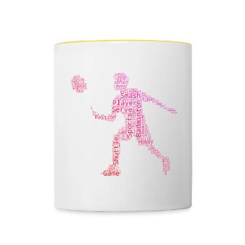 Badminton players Badminton Squash - Contrasting Mug - white/yellow - Front