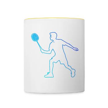 Badminton Badminton Squash Men's Badminton Player - Contrasting Mug - white/yellow - Front