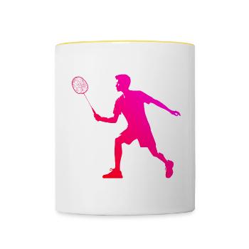Badminton Men's Badminton Players Squash Badminton - Contrasting Mug - white/yellow - Front