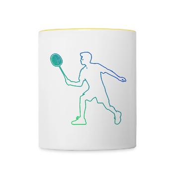 Joueurs de badminton Badminton femmes Badminton - Mug contrasté - blanc/jaune - Devant