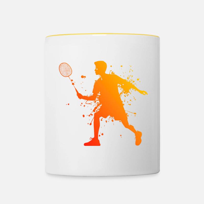 Badminton de squash Hommes Badminton - Mug contrasté - blanc/jaune