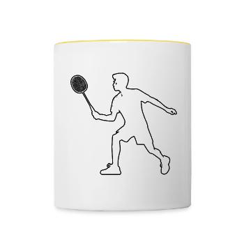 Squash Badminton Badminton Femmes Badminton Joueuses de badminton - Mug contrasté - blanc/jaune - Devant