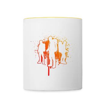 Men's Bouldering Women's Climber Boulder Climber - Contrasting Mug - white/yellow - Front