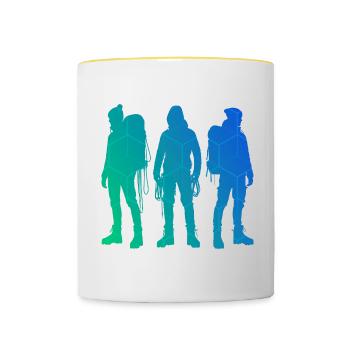 Bloc Escalade Femmes Escalade Hommes - Mug contrasté - blanc/jaune - Devant